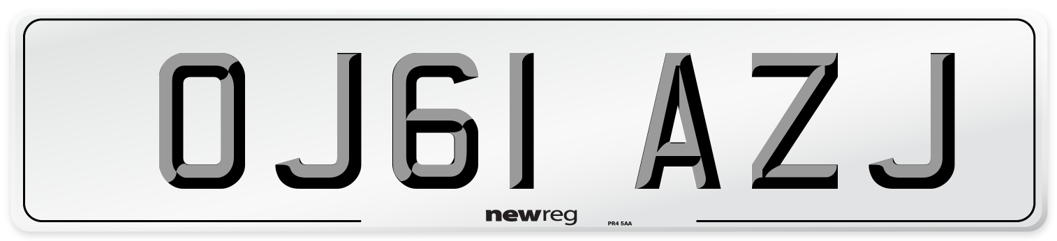 OJ61 AZJ Number Plate from New Reg